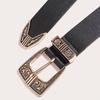 Boho Belt Women's Western Buckle Fashionable and Atmospheric Wide Belt Retro Literary and Artistic Women's Belt