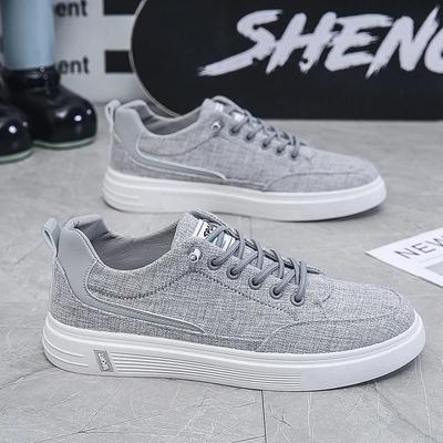 Mode Neue Herren Canvas Schuhe Klassische Mode Schnürschuh Arbeitsschuh Leichtgewicht Sportschuh Lässig Mesh Atmungsaktiv Vulkanisierte Schuhe für Herren