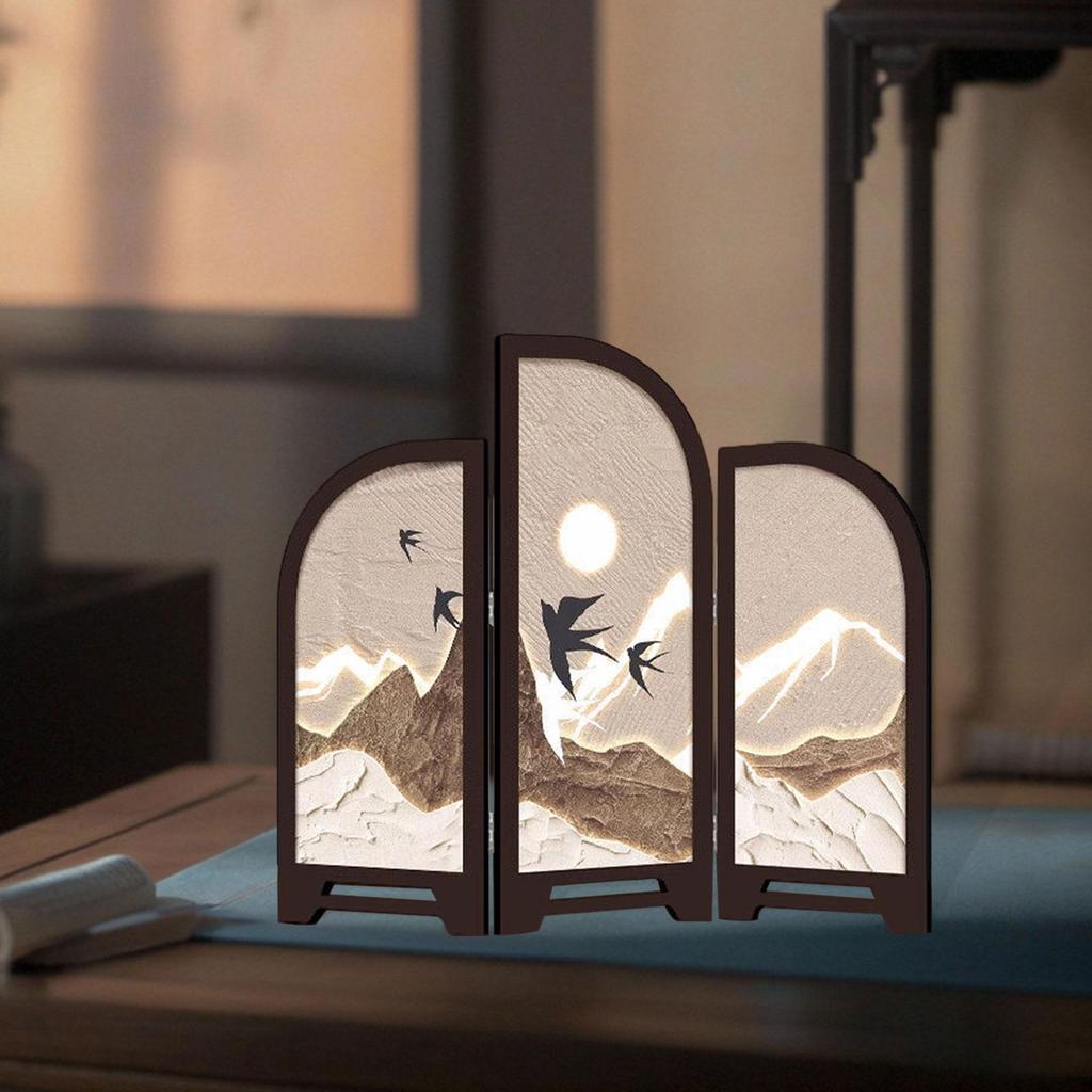 Écran de Table Décoratif Mini Paravent Pliant Paravent Pliant de Bureau Cloison pour Meuble d'Entrée Comptoir de Salon