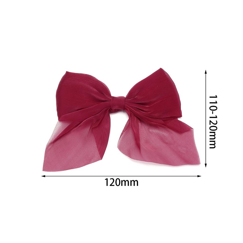 4Pcs Solid Color Chiffon Bow 12x11cm Cute Handmade Ribbon Bowknot for DIY Hairpins Hair Accessories Crafts Clothing Decoration