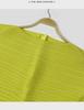Women's Solid Color V-Neck Loose Pleated Mid-Length Dress for Spring 2025