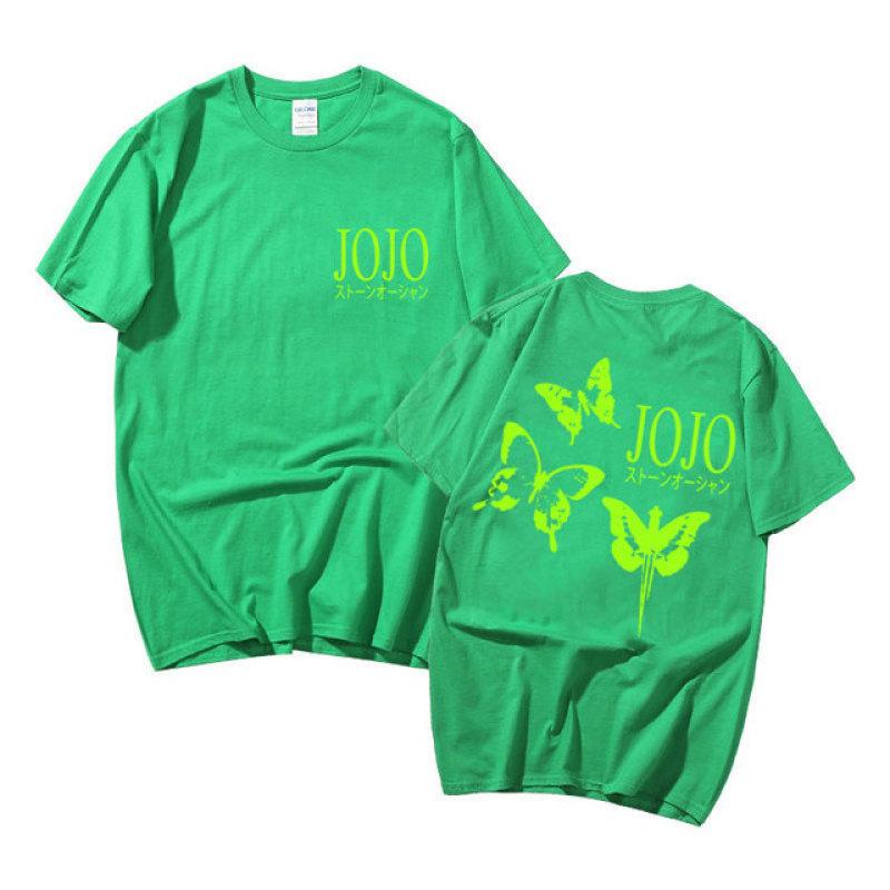 Anime JoJo Bizarre Adventure Stone Ocean Graphic Tee Shirt Unisex Unisexga Harajuku Tshirt Unisex Green Butterfly Graphic Couple Tees