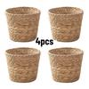 4pcs Bohemian Storage Basket Set Handwoven Rattan Barrel Floral Gift Baskets Tabletop Decor Storage Containers for Home Kitchen