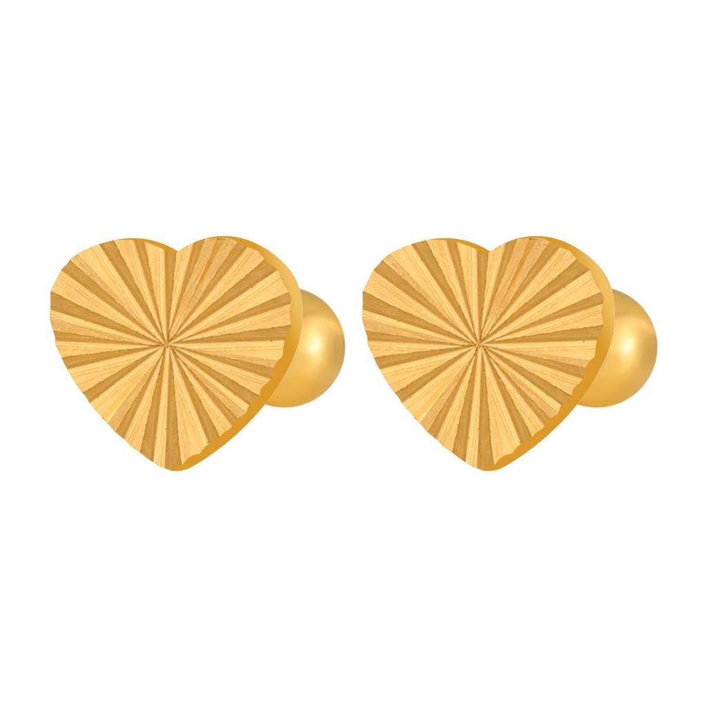 Japanese Korean Light Luxury Titanium Steel Heart Cartilage Earring - Stylish, Versatile, and Sweet Design