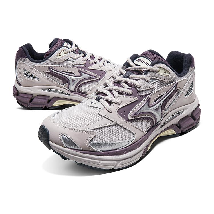 Mizuno Retro Trend Shock Absorbing Non-Slip Wear-Resistant Low-Top Running Shoes Unisex Running Shoes Light-Gray Purple D1GH241104