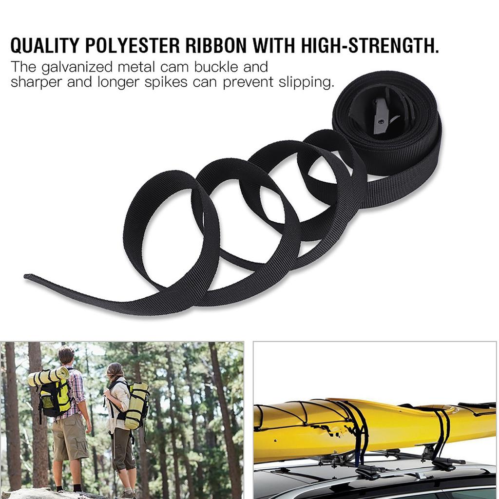 2pcs set Outdoor Lashing Tie Surfboard Kayak Roof Rack Cam Buckle Lock Tie Down Strap Top Rack