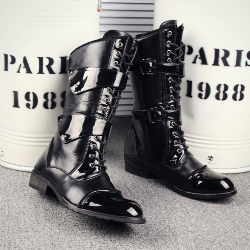 2025 New British Style Men's Long Leather Boots British High-end Men Boots New Designer Men's Motorcycle Boot Boots Botas Hombre