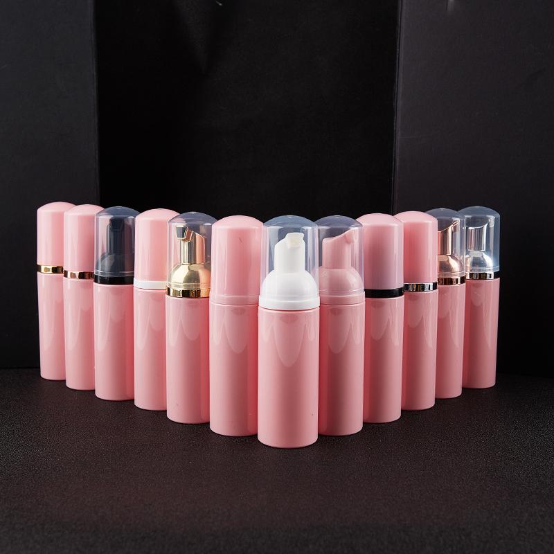 1Pc 60ml Pink Plastic Foamer Pump Bottle Empty Face Lashes Cleanser Cosmetic Bottle Soap Dispenser Foam Bottle Wholesale