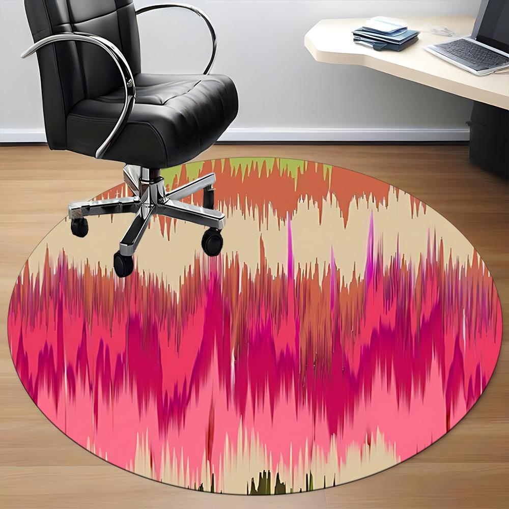 1pc Abstract Pattern Office Round Rug, Non-slip, Soft and Durable Office Rug for Interior Decoration, Perfect for Office, Beautiful Decoration yy26031