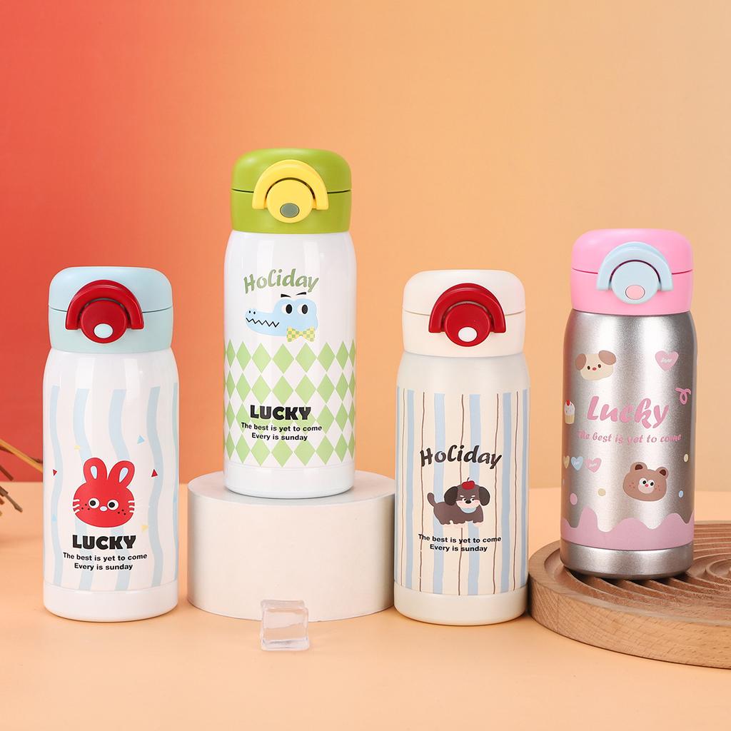 Cartoon Cute Bullet Cover Thermos Cup High Value Stainless Steel Student Camping Water Cup Men's and Women's Portable Direct Drinking Cup