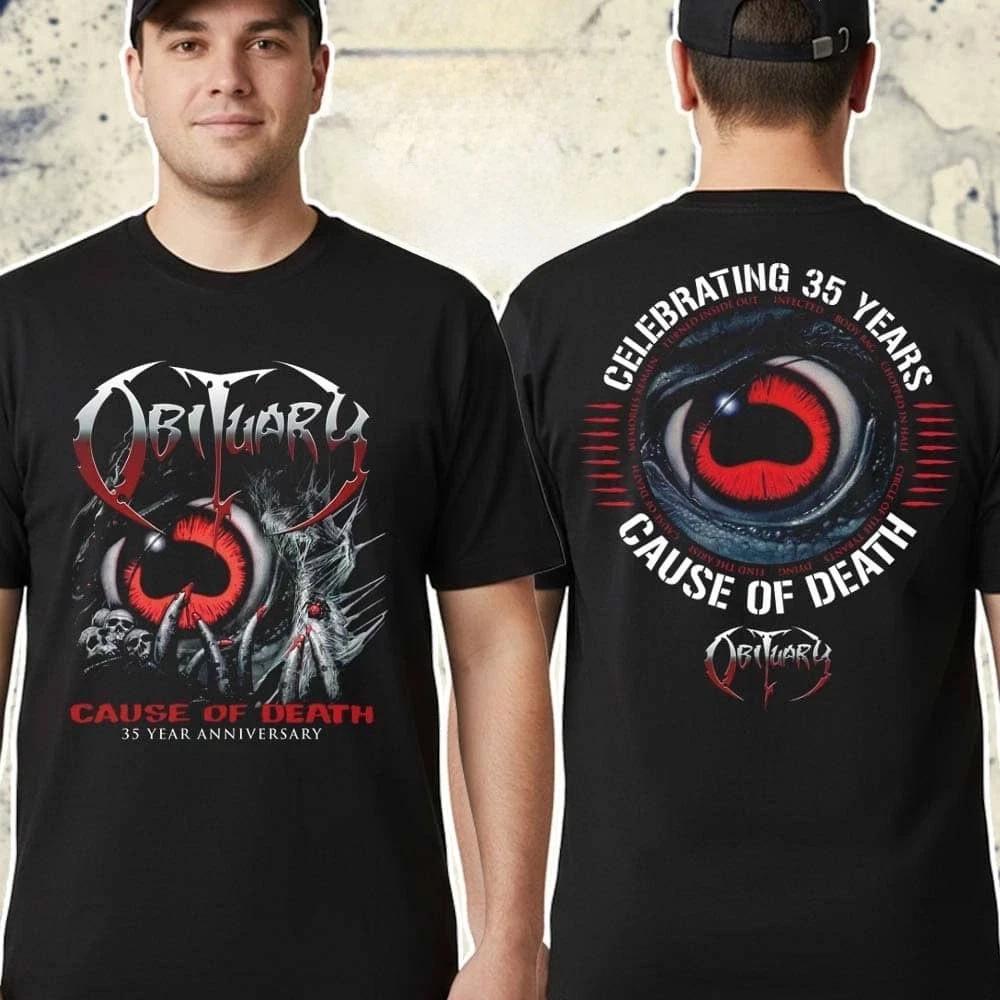 Футболка с принтом  Obituary Cause Of Death  в честь 35-летия M