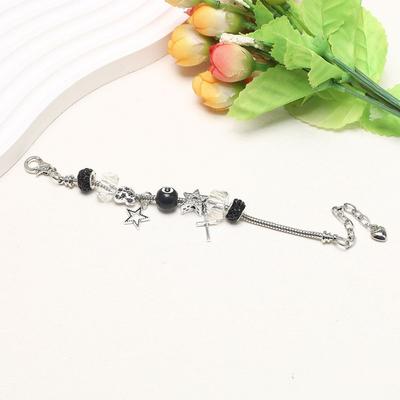 Colar Ajustável Pulseira Bola 8 Charms de Estrela Pulseira com Charms Acessórios de Moda