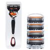 Five-Layer Men's Manual Razor with Rotating Head, Washable & Portable, Includes Storage Case