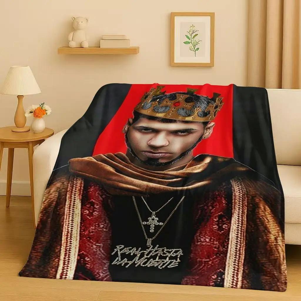 

HD Anuel AA Real Hasta La Muerte Rapper Flannel Blanket,Ultra Soft Warm Plush Throw for Home Bedroom Bed Sofa Cover Kids Picnic 75x90cm