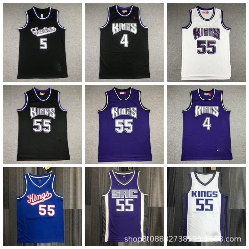 Męska Koszulka do Koszykówki Retro Sacramento Kings Williams 55 Fox 5 Webber 4 Styl Draftu Koszulka Treningowa