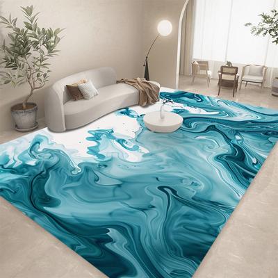 Fluid Painting Teppichmatte Teppich Bunt Farbverlauf Abstrakt Welle Künstlerische Textur Heimdekoration für Modernes Wohnzimmer Bodenmatte