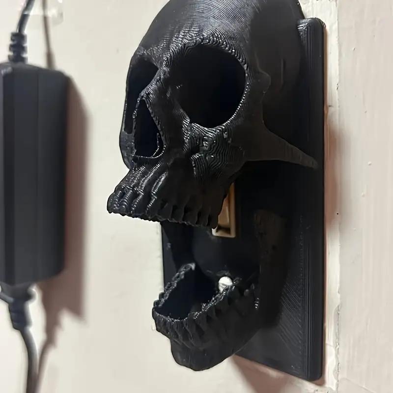 3D Printed Skull Light Switch Cover - Skull Wall Control Panel, Easy To Screw In Installation, Gothic and Halloween Decorations
