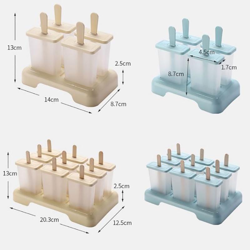 Ice Cream Mold Popsicle Diy Homemade Ice Cream Machine Professional Ice-lolly Mold Popsicle Moulds Tray Kitchen DIY Accessories