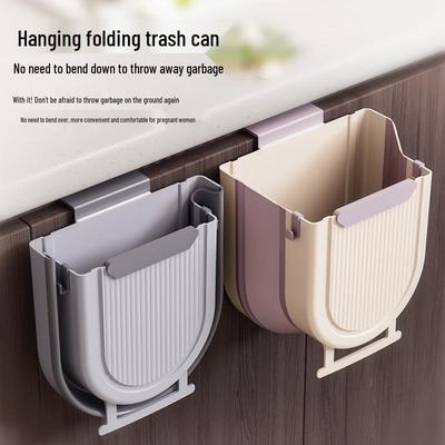 Compact Hanging Foldable Kitchen Waste Bin for Cabinet Doors