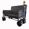 Folding Wagon Folding Sofa with Brakes Multiple Use Oxford Cloth Heavy Duty Camping Cart Multiple Pockets