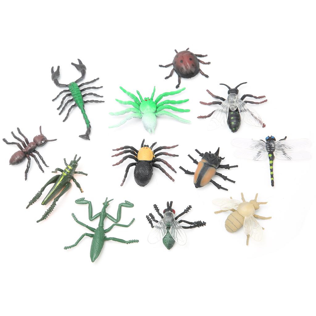 12pcs Assorted Lifelike Bugs Model Children Educational Simulation Insect Model ToyS