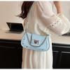 IELGY French Niche Chain Underarm Bag Stone Pattern Small Square Bag Fashion One-Shoulder Messenger Baguette Bag