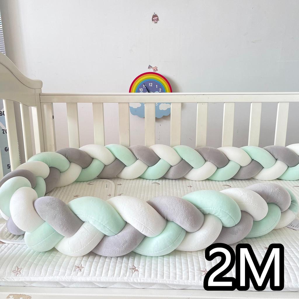 1M/2M/3M/4M  Baby Crib Bumper Protector Bed Braid Knot Cushion for Infant Kids Shares Toddler Baby Bed Bumpers in Crib Newborn