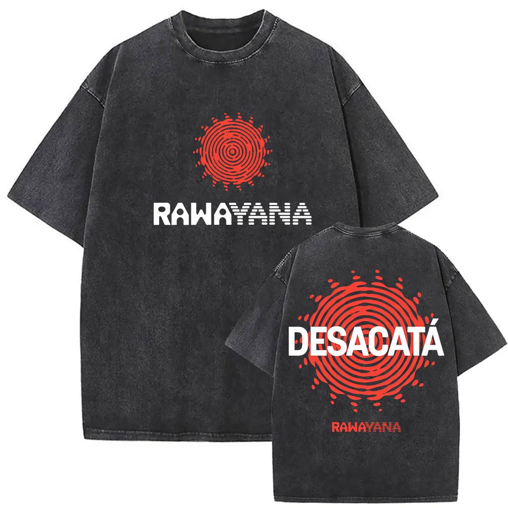 Vintage Washed Rawayana Donde Es El After Album  Print TShirt Men Women Hip Hop Pop Music Short Sleeve T Shirt Streetwear