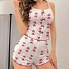 Printed halter-style home wear two-piece short pants pajamas women's comfortable home attire