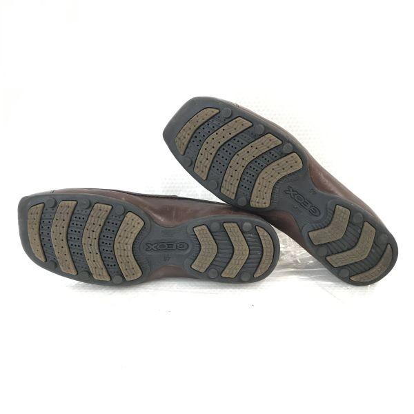 Geox Side Gore Leder Slipper Schuhe 40 25.0 Braun Leichtgewicht Mokassin Obermaterial Loafer(GEBRAUCHT)