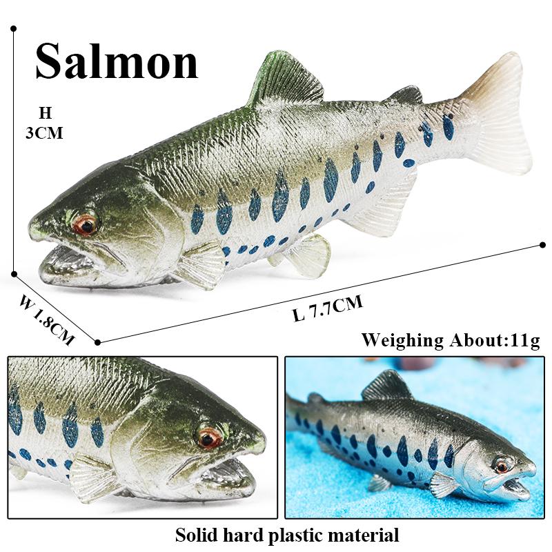 Oenux Meeresleben Modell Clownfisch Lachsbarsch Meerestier Spielfiguren PVC Hohe Qualität Bildung Miniatur Strand Kinderspielzeug