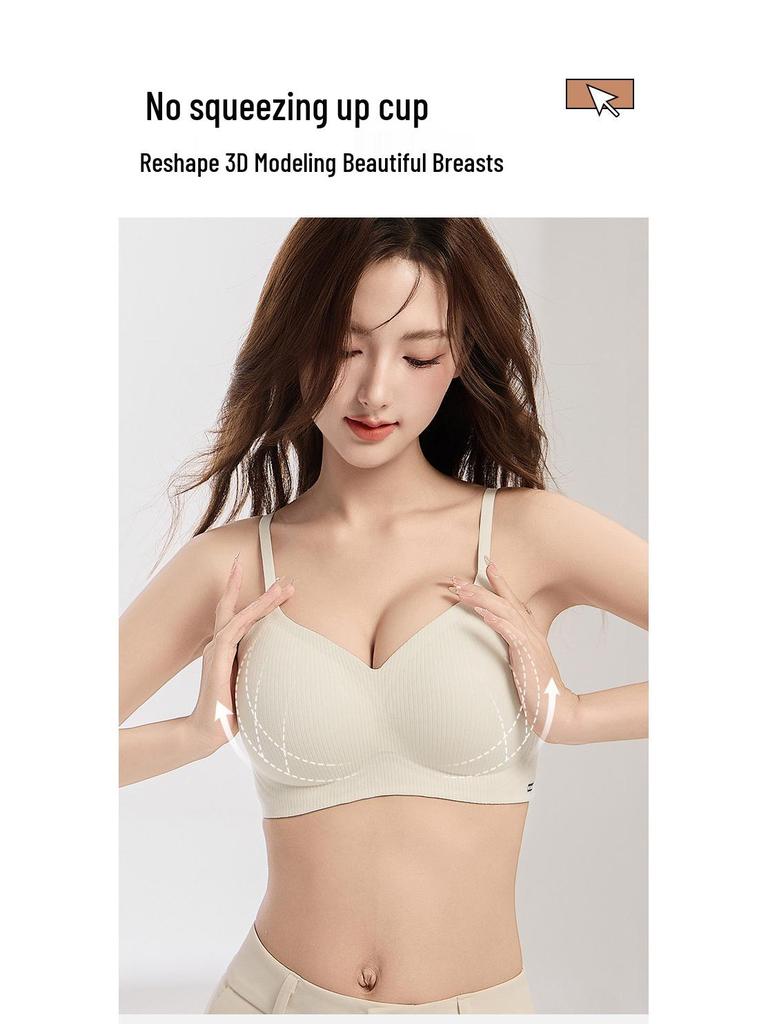 Women's Seamless Brushed Fabric Underwear: Autumn/Winter Style, Wire-Free, Small To Large Chest Support