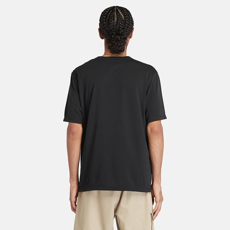 Timberland UV Protection Quick-Dry Printed Short Sleeve T-Shirt Men Tops Black A5YZ7-001