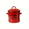Oil Pot With Strainer, 1pc Lard Can, Enamel Grease Container With Lid, Retro Large Capacity Multifunctional Storage Tank