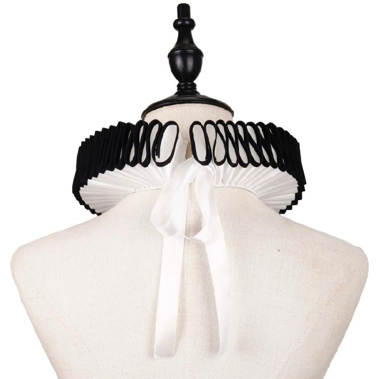 Renaissances Elizabethan Ruff Collar Neck Ruffle Victorian Colonial Dickens Neck Collar Halloween Costume Cosplay Props