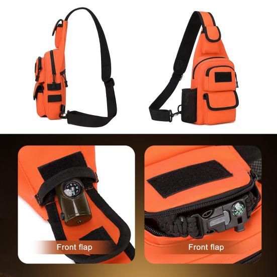 Chest Sling Bag Waterproof Nylon Portable Large Capacity Outdoor Travel Camping Fishing Sports Running Crossbody Bag Single Shoulder Pouch