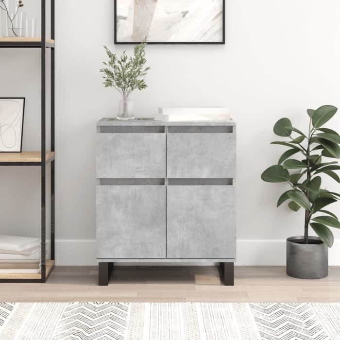 VidaXL Buffet Gris béton 60x35x70 cm Bois d'ingénierie 831128