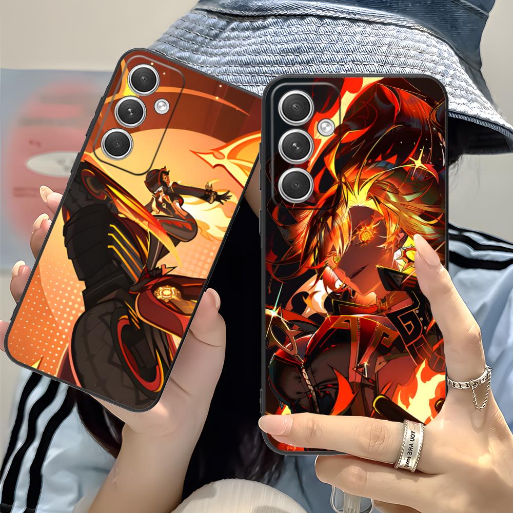 Game GI Mavuika Matte TPU Mobile Phone Case for Samsung Galaxy S26 S25 S24 S23 S22 S21 S20 Note20 Plus FE Ultra Colorful Cover