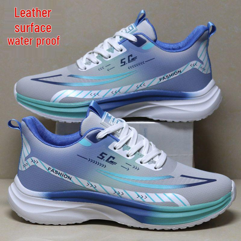 Trendiga vattentäta lädersneakers för män med sammetsfoder - Lätta, varma, mångsidiga för vinterlöpning och fritidsbruk.