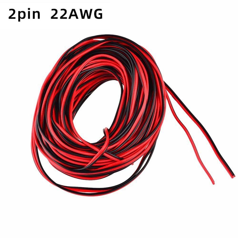 3/20M Einzelfarbige LED-Streifenleuchte Elektrisches Kabel 2-polig Rot Schwarz Kabel Verlängerungskabel