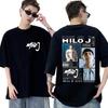 Camiseta Gráfica Unisex de Rapper Milo J Camilo Villarruel Tour 2025 para Mujer Vintage Hip Hop Moda Camisetas de Algodón Oversize Streetwear
