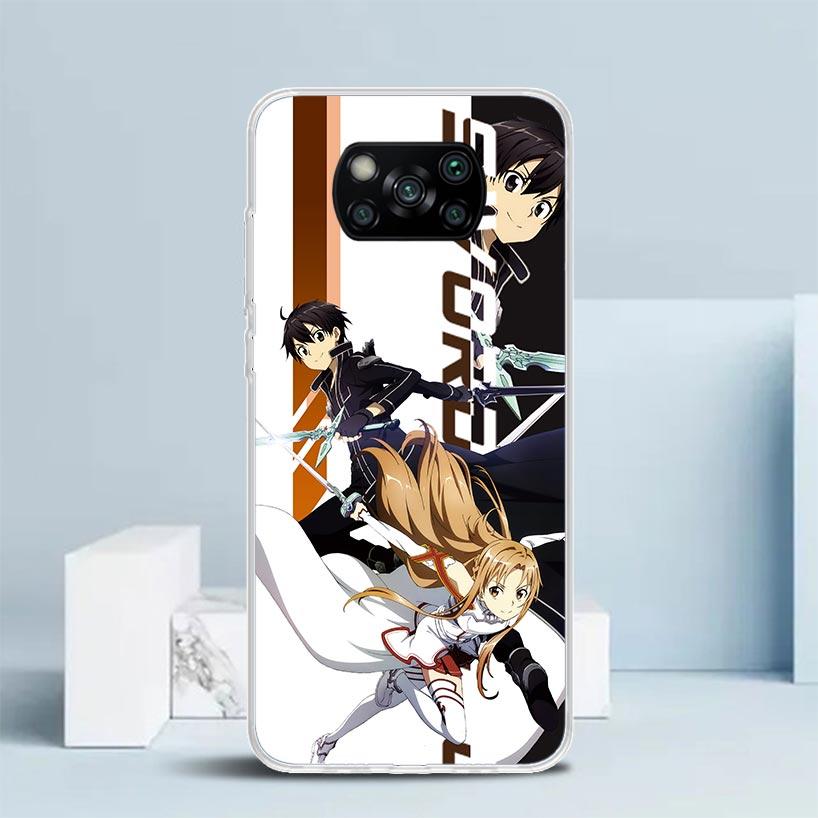 Anime Sword Art Online SAO Phone Case For Xiaomi Poco F7 Ultra X5 X6 X7 Pro M7 Redmi 15C 15 13C 13 12C 12 10C 10 10A 9 9C 9A 9T