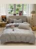 New 100% Cotton Simple Stripe Bedding Set – Includes Duvet Cover, Fitted Sheet, and Four-Piece Set for Dorms