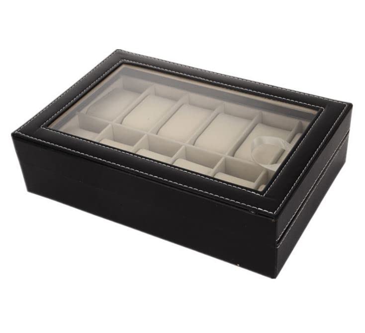 Ansimple Watch Storage Case/Box, Watch Collection Case/Accessory Storage, PU Material (Holds 12 Watches)