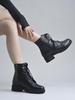 Shoetopia Womens  Chunky Heel Short Booties with Non-Slip Sole, Comfortable Trendy Ankle Boots | Soft Cushioned Sole | Casual, Party & Winter Wear