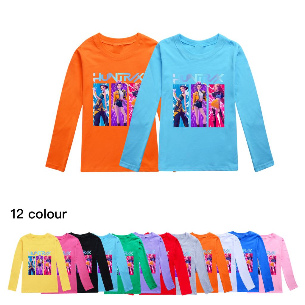 K Pop Demon Hunters Long Sleeve T-shirts Rumi Mira Zoey Autumn Children Clothing Cute Print Tops Gift Children's Boy and Girl Kids Unisex T-shirts