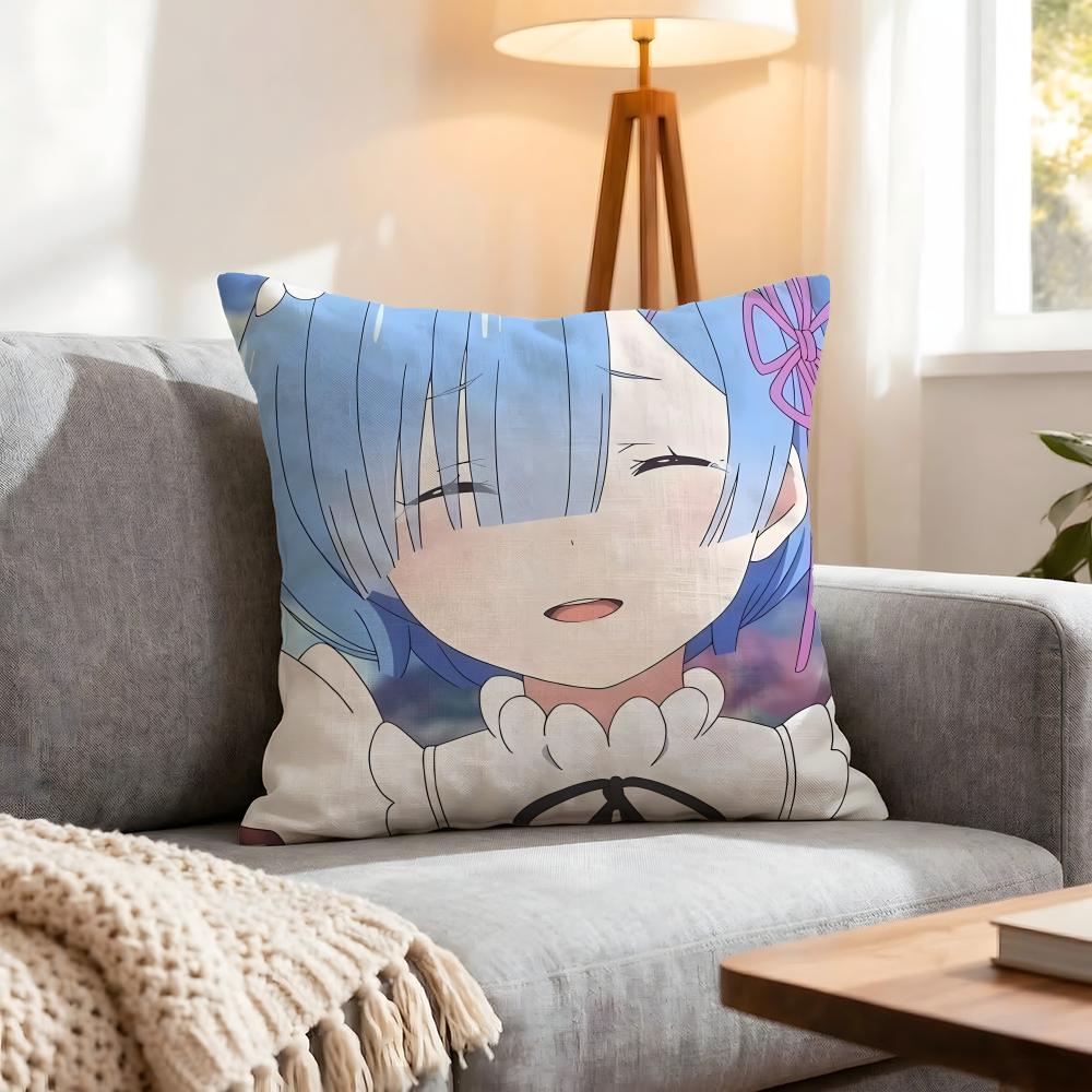 Re:Life In A Different World From Zero Cushion Cover 1Pcs Decorative Covers Soft Cushion Case For Sofa Couch Decor 40X40 45X45