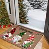 Festive Christmas Gnome Welcome Doormat Seasonal Charms, Durable Polyester Holiday Mat for Winter Home Decor , Christmas Decorations