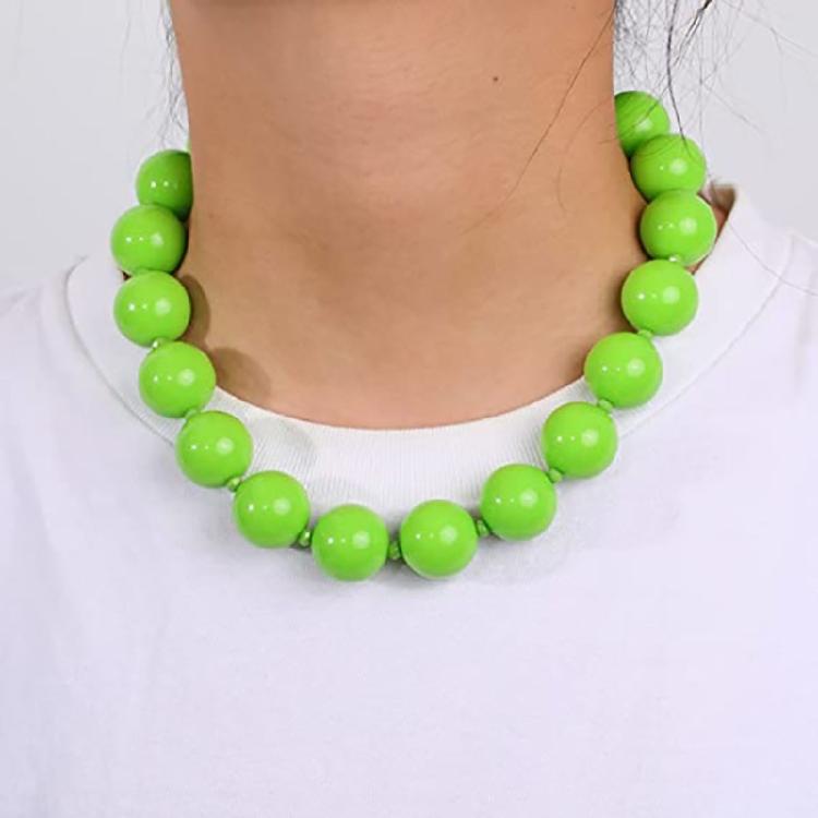 Acrylic Chunky Beads Necklace Statement Bubblegum Necklace Dress Up Jewelry