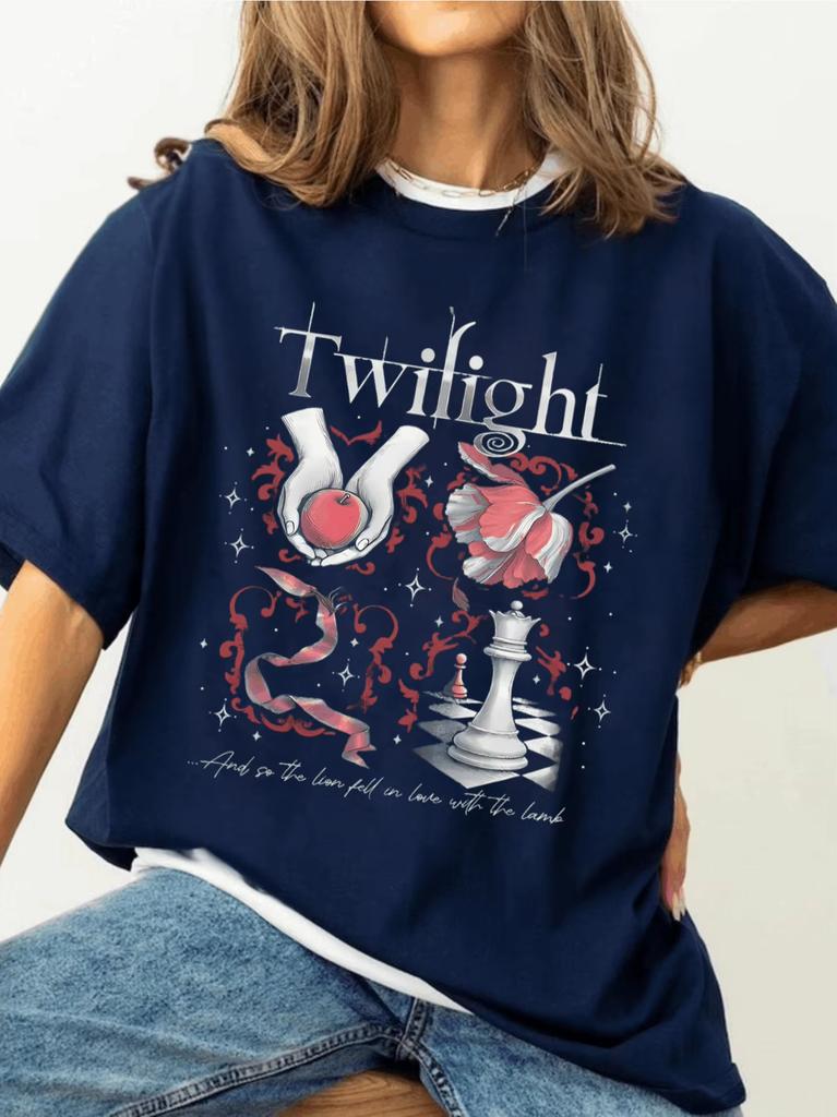 Hot Sale Twilight Inspired Shirt Book Cover Aesthetic Tshirt Twilight Saga Fan Gift Lightweight Breathable Comfortable Clothes